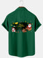 Christmas Fun Elements 3D Digital Printing Trend Loose Short-Sleeved Shirt Men's Top