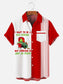 Men's Contrast Striped Christmas Grinch Print Shirt